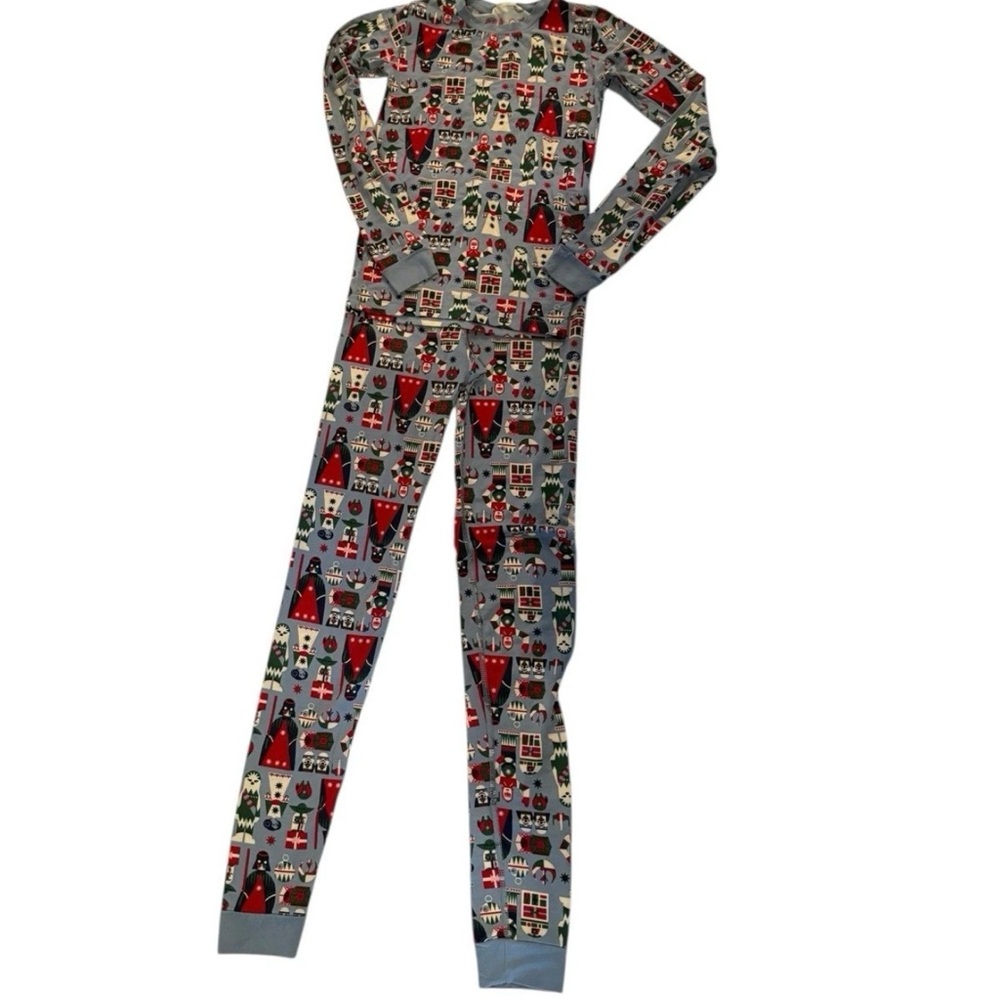 Hanna Andersson Christmas Star Kids Long John Tencel Pajama Set 14-16